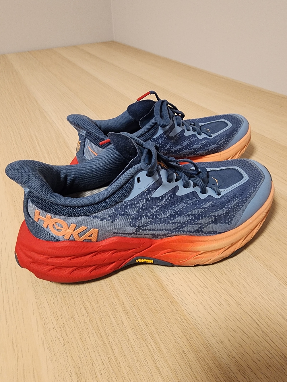 HOKA Speedgoat 5 Trail Running Shoes Blue Coral Camellia Women Size 6.5